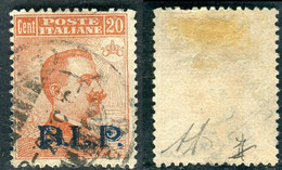 1922/23 Regno D'Italia BLP 20c Arancio Soprastampa Azzurra N°7 Usato - Francobolli Per Buste Pubblicitarie (BLP)