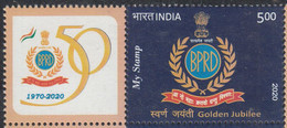 INDIA, 2020, MY STAMP,  BPRD, Bureau Of Police Research And Development,  MNH, (**) - Nuevos
