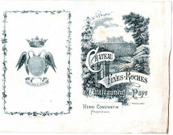 1 Carte Château Fines -Roches  à Châteauneuf - Du Pape Vaucluse Propriétaire Henri Constantin - Vin