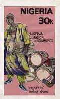 Nigeria 1989, Musical Instruments, Original Hand-painted Artwork For 30k Value (Dundun Talking Drum) - Nigeria (1961-...)