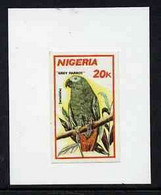 Nigeria 1990 Wildlife, Grey Parrot 20k - Imperf Machine Proof (as Issued Stamp Except Inscriptions Are Smaller) - Nigeria (1961-...)