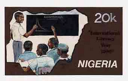 Nigeria 1990, Literacy Year, Original Hand-painted Artwork For 20k Value (Teacher At Blackboard With Two Students) - Nigeria (1961-...)