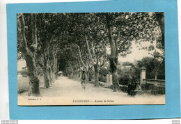 Eyguières - Avenue De Salon-cycliste -et Enfants  Sur Un Banc-animée Beau Plan-années 1900-10-édition L A - Eyguieres