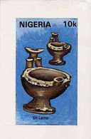 Nigeria 1990, Pottery - Original Hand-painted Artwork For 10k Value (Oil Lamp) By Unknown Artist - Nigeria (1961-...)