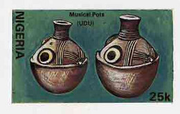Nigeria 1990, Pottery - Original Hand-painted Artwork For 25k Value (Musical Pots) By Unknown Artist - Nigeria (1961-...)