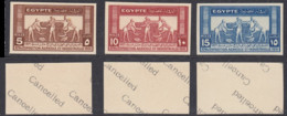 1931 Egypt Agricultural & Industrial   Congress Royal IMPERF Proof With Cancelled 3 Values MNH S.G. 182 - 184 - Unused Stamps