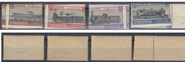 1933 Egypt RAILWAY CONGRESS Complete Set 4 Values Royal Perforations MNH - Nuovi