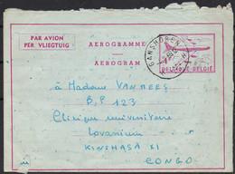 Belgique Vers Congo - 1969 - Ganshoren - Kinshasa Lovanium - Aérogramme  Avion -  A7 - Aerogrammes
