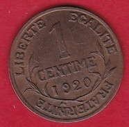 France 1 Centime 1920 - Type Dupuis - Sonstige & Ohne Zuordnung