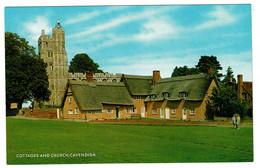 Ref 1438 - J. Salmon Postcard - Cottages & Church - Cavendish Village - Suffolk - Other & Unclassified