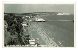 Ref 1438 - Real Photo Postcard - View Of The Bay & Culver Cliffs - Sandown Isle Of Wight - Sandown