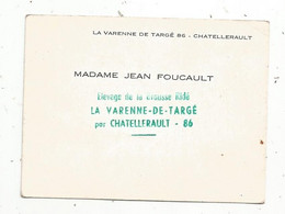 Carte De Visite , ELEVAGE DE LA BROUSSE RIDE , LA VARENNE-DE-TARGE Par CHATELLERAULT , 86 - Cartes De Visite