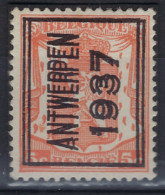 DUBBELDRUK / IMPRESSION DOUBLE TYPO Voorafgestempeld Nr. 323F Positie A  ANTWERPEN  1937  ;  staat Zie Scan ! - Typo Precancels 1936-51 (Small Seal Of The State)