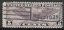 ETATS - UNIS    -     Poste Aérienne   -  1930  .  Y&T N° 12 Oblitéré.   Insigne De Pilote - 1a. 1918-1940 Used