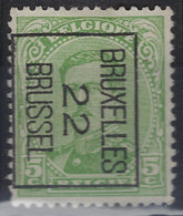 ALBERT I Nr. 137 TYPO Voorafgestempeld Nr. 60F Positie B Met Curiositeit " DUBBELDRUK / IMPRESSION DOUBLE " ! - Typografisch 1922-26 (Albert I)