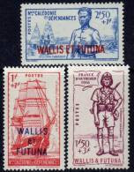 Wallis Et Futuna N° 87 / 89 X Défense De L'Empire Les 3 Valeurs Avec Trace De Charnière Sinon TB - Neufs