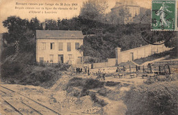 76-ELBEUF-A LOUVIER- RAVAGES CAUSES PAR L'ORAGE DU 30 JUIN 1908, DEGATS CAUSES SUR LA LIGNE DE CHEMIN DE FER - Elbeuf