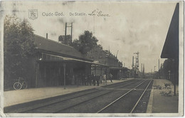 Oude-God    -   De Statie.   -    FOTOKAART!   -   1921   Naar   Andenne - Mortsel