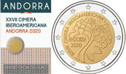 Andorre 2020 : 2€ Commémorative "27ème Sommet Ibéro-américain" En Coincard - Disponible En France - Andorra