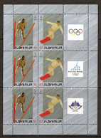 2006 Winter Olympics - Slovenia, Ski Jumper And Snowboarder Mini-sheet MNH - Winter 2006: Turin