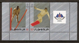 2006 Winter Olympics - Slovenia, Ski Jumper And Snowboarder, MNH - Invierno 2006: Turín