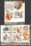 CA022 2016 CENTRAL AFRICA CENTRAFRICAINE FAUNA MARINE LIFE SEASHELLS LES COQUILLAGES KB+BL MNH - Conchas