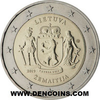 2 Euro LITUANIA 2019 SAMOGITIA  - LITHUANIA - NUEVA - SIN CIRCULAR - NEUF - NEW 2€ - Lituanie