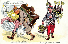 Guerre 1914 1918 Ww1 War * CPA Illustrateur Satirique * Casque Pointe Guillaume Militaria - War 1914-18