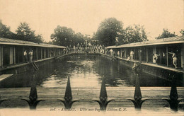 Amiens * Piscine , école De Natation * L'ile Aux Fagots * Cachet 9ème Section Des Chemins De Fer De Campagne , Voie - Amiens