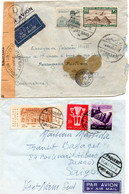 Egypte- 1 Enveloppe Par Paquebot Pour Saïgon-1 Env.par Avion + Censures Pour Saïgon "1940 Voir Recto-verso - Usados