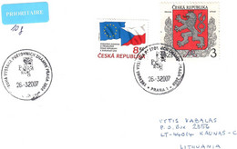 Czech Republic 2007 . The Letter Was Sent To Lithuania ( Flags , Arms). - Otros & Sin Clasificación