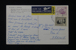 TURQUIE - Carte Postale De Istanbul Pour Paris Par Avion, Voir étiquette - L 84049 - Lettres & Documents