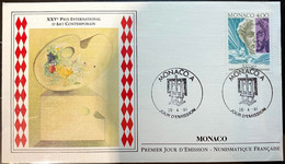 FDC - XXVème Prix International D'Art Contemporain - 26 Avril 1991 - Cachet De Monaco - Lettres & Documents