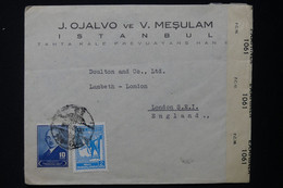 TURQUIE - Enveloppe Commerciale De Istanbul Pour Londres Avec Contrôle Postal - L 84060 - Covers & Documents