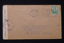 NOUVELLE ZÉLANDE - Enveloppe De Dunedin Pour Un Soldat à San Francisco En 1942 Avec Contrôle Postal - L 84082 - Storia Postale