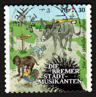 2017 GERMANIA Animali Gatti Cani Fiabe Grimm  Town Musicians Of Bremen - 70+30 Ct Usato - Donkeys