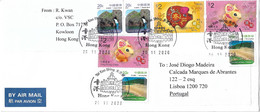 Hong Kong Cover To Portugal - Cartas & Documentos