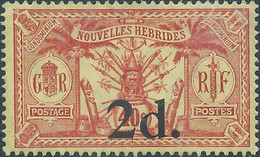 NOUVELLES HEBRIDES - New Hebrides, French Legend,French Colony, 2d. On 40c - Ongebruikt