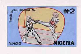 Nigeria 1992, Barcelona Olympic Games (1st Issue) Painted Artwork For N2 Value (Taekwondo) - Unclassified