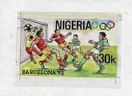 Nigeria 1992, Barcelona Olympic Games (2nd Issue), Original Hand-painted Artwork For 30k Value (Football) - Summer 1992: Barcelona