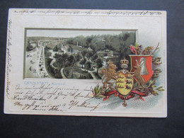 AD Württemberg 1900 Präge / Relief AK Cannstatt Kursaal Passepartoutkarte Nach Poughkeepsie USA Gesendet!! - Covers & Documents