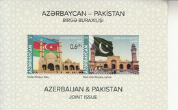 2018 Azerbaijan Links With Pakistan Flags Mosques Souvenir Sheet MNH - Azerbaijan