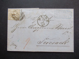 AD Thurn Und Taxis 23.5.1865 Nr. 34 II EF K1 Mailz Und NS 134 (?!) Gedruckte Rechnung Von Martin Straus - Storia Postale