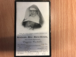 Mère Marie-Aloysia, Virginie Pastiels *1852 Heers Borgloon Zusters Van Maria Landen +1906 Photo Imp Tirlemont Sœurs Mari - Obituary Notices
