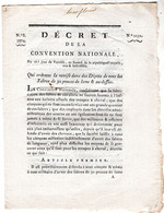 Decret De La Convention Nationale, Du 16.e Jour De Vendôse L'an 2 De La République Française Une & Indivisible. - Décrets & Lois