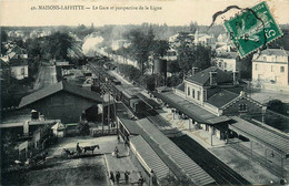 Maisons Laffitte * La Gare Et Perspective De La Ligne Chemin De Fer Des Yvelines * Train - Maisons-Laffitte