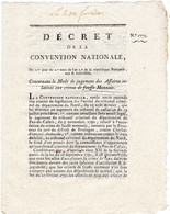 Decret De La Convention Nationale, Du 1er Jour Du 2e Mois De L'an 2 De La République Française Une & Indivisible . - Décrets & Lois