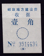CHINA CHINE CINA SICHUAN  CHONGQING 630000 POSTAL ADDED CHARGE LABELS (ACL)  0.10 YUAN - Other & Unclassified