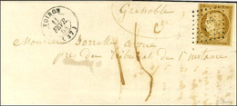 PC 3671 / N° 1 Bistre Brun Belles Marges Càd T 15 VOIRON (37) Sur Lettre Insuffisamment Affranchie Pour Grenoble Taxée 1 - 1849-1850 Ceres