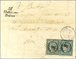 PC 881 / N° 4 (2, 1ex Infime Def), Belles Marges Càd T 15 MENS (37) Cursive 37 / Clelles-en- / Trièves Sur Lettre 2 Port - 1849-1850 Ceres